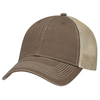 Load image into Gallery viewer, AJM Enzyme Washed Deluxe Chino Twill / Soft Polyester Mesh Cap Embroidered or Heat Press