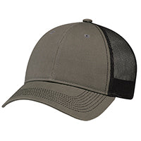 Load image into Gallery viewer, AJM Enzyme Washed Deluxe Chino Twill / Soft Polyester Mesh Cap Embroidered or Heat Press