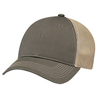 Load image into Gallery viewer, AJM Enzyme Washed Deluxe Chino Twill / Soft Polyester Mesh Cap Embroidered or Heat Press