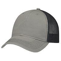 Load image into Gallery viewer, AJM Enzyme Washed Deluxe Chino Twill / Soft Polyester Mesh Cap Embroidered or Heat Press