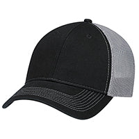 Load image into Gallery viewer, AJM Enzyme Washed Deluxe Chino Twill / Soft Polyester Mesh Cap Embroidered or Heat Press