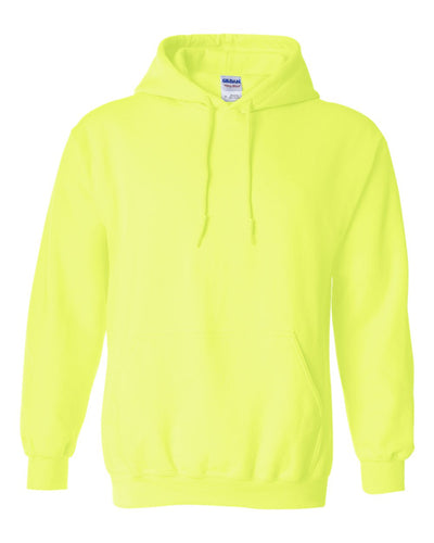 Gildan Heavy Blend Hooded Sweatshirt High Viz Embroidered / Heat Press