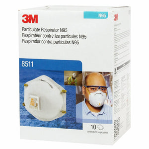 3M 8511 N95 Particulate Resiprator Masks 10/box