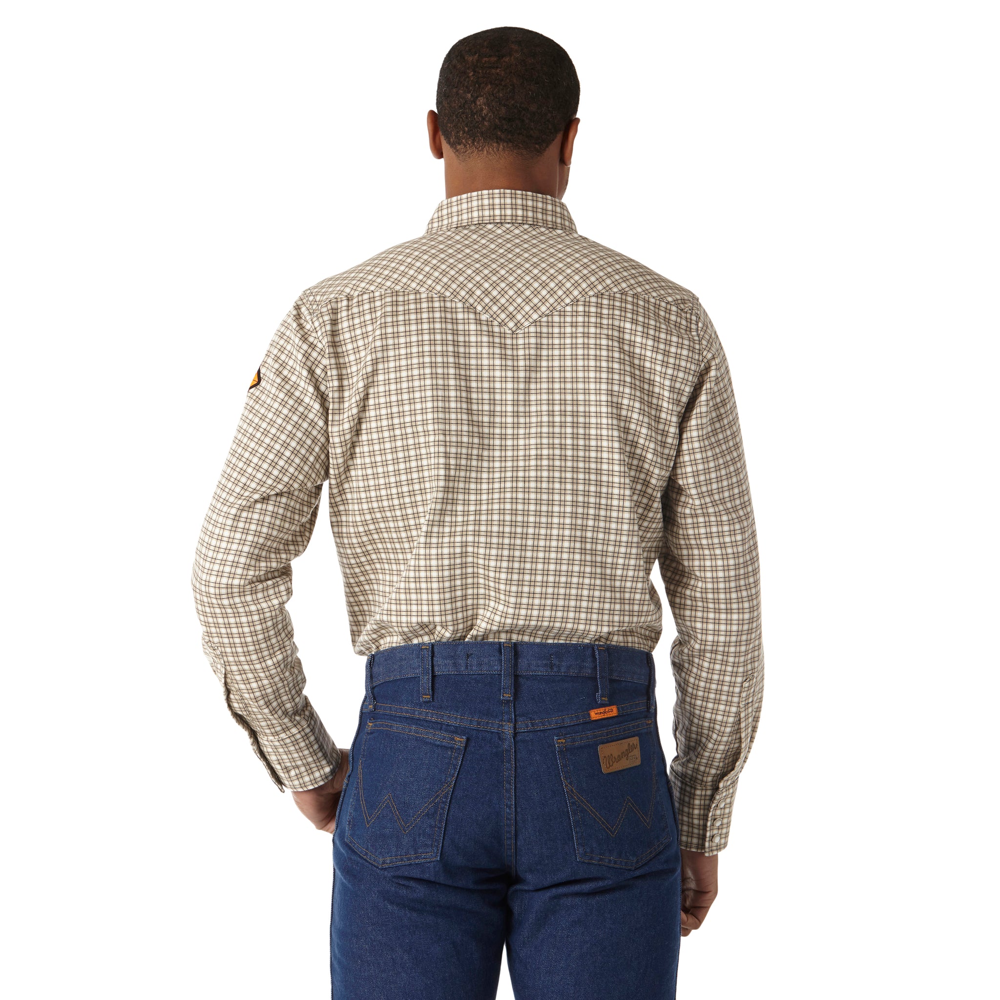 Men's Wrangler® FR Flame Resistant Long Sleeve Western Snap Plaid