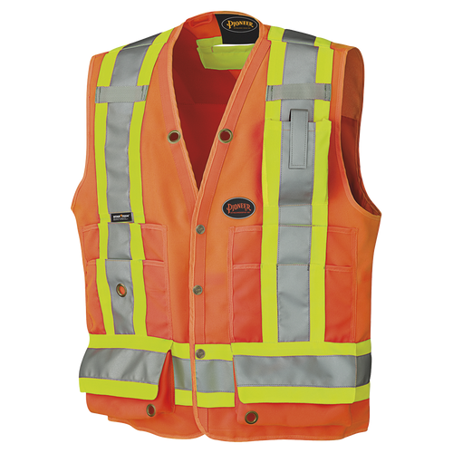 Pioneer Hi-Viz Surveyor's Safety Vest 150D Woven Twill Poly