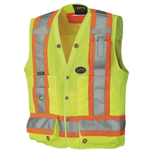 Load image into Gallery viewer, Pioneer Hi-Viz Surveyor&#39;s Safety Vest 150D Woven Twill Poly